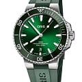 Oris Oris Aquis Date 01 733 7787 4157-07 4 22 37FC  01 733 7787 4157-07 4 22 37FC механические мужские часы зеленый циферблат, браслет каучук — вид спереди